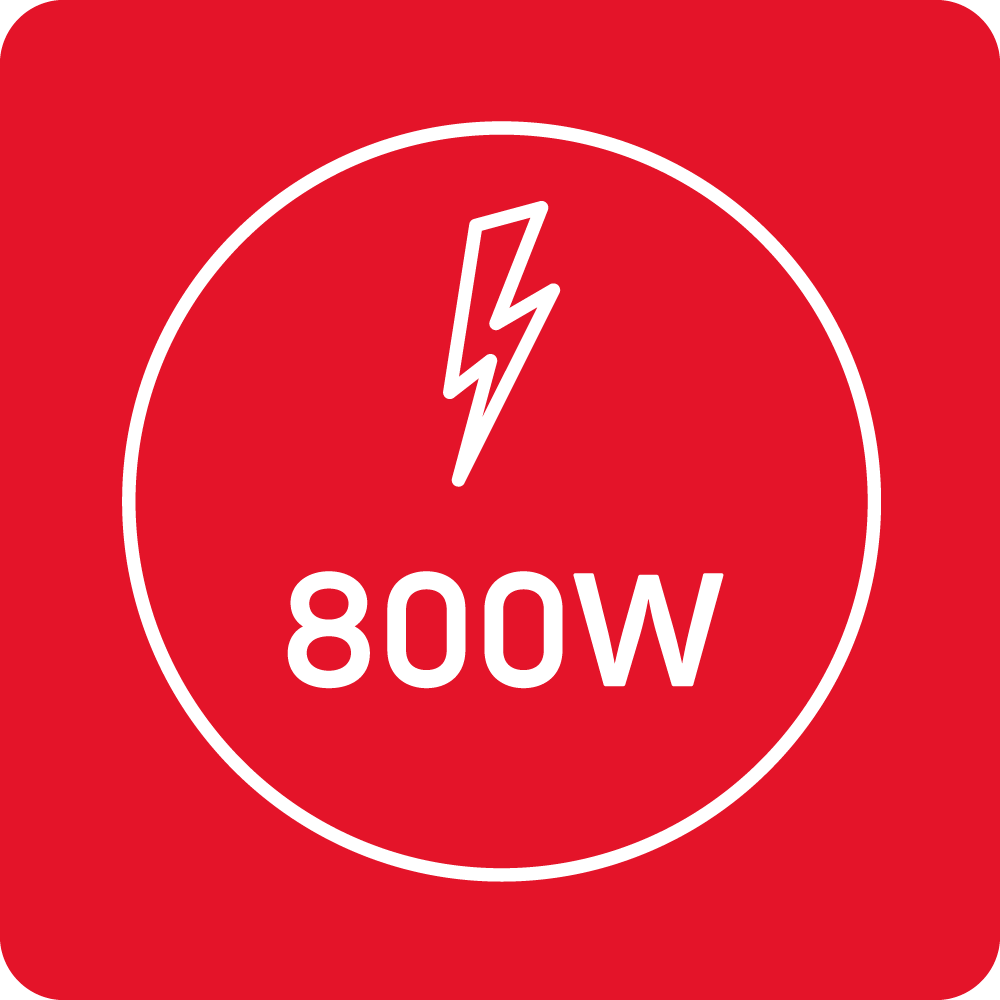 800 W power